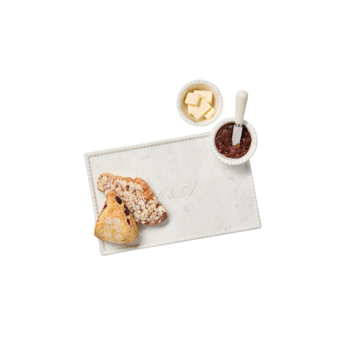 Beaded Marble Appetizer Serving Platter