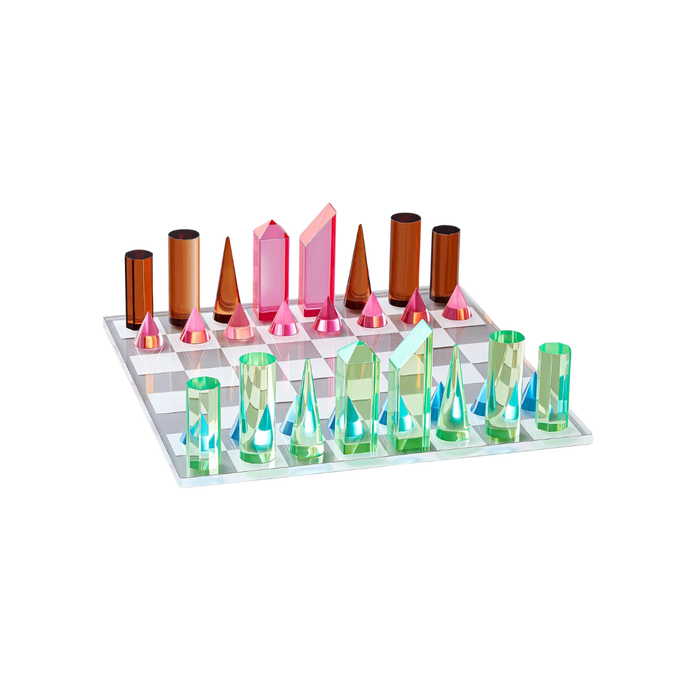 WinnerWhy Rainbow Crystal Acrylic Chess Set
