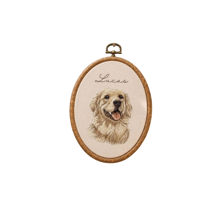 Personalized Pet Portrait Embroidery Hoop