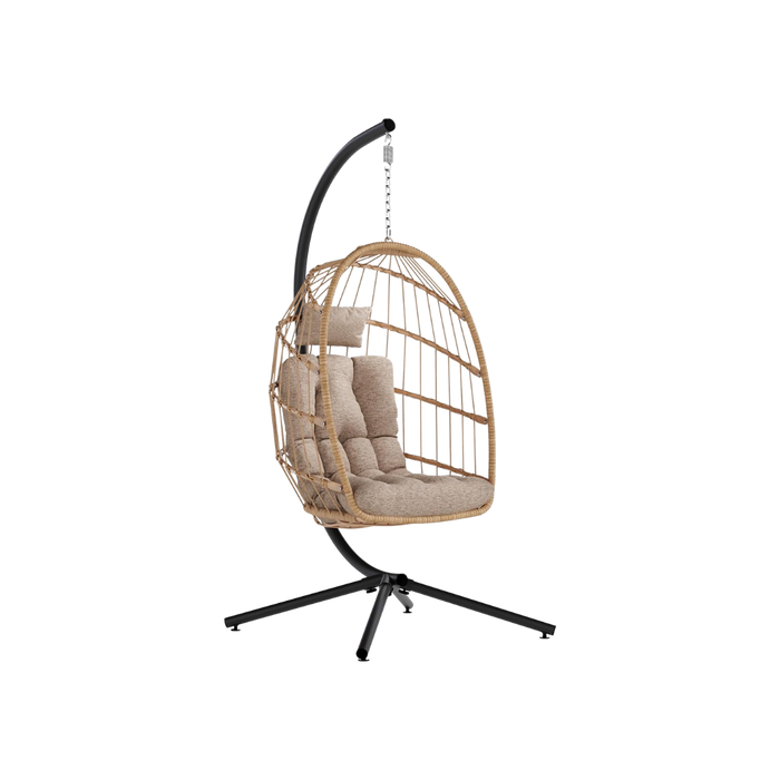 Egg Chair Outdoor Wicker Swing with Cushion