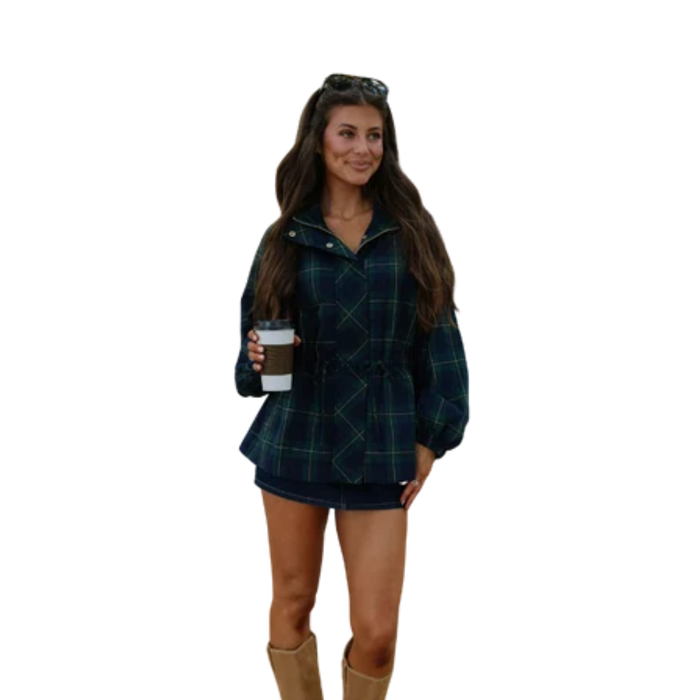 Bea Plaid Jacket-Green