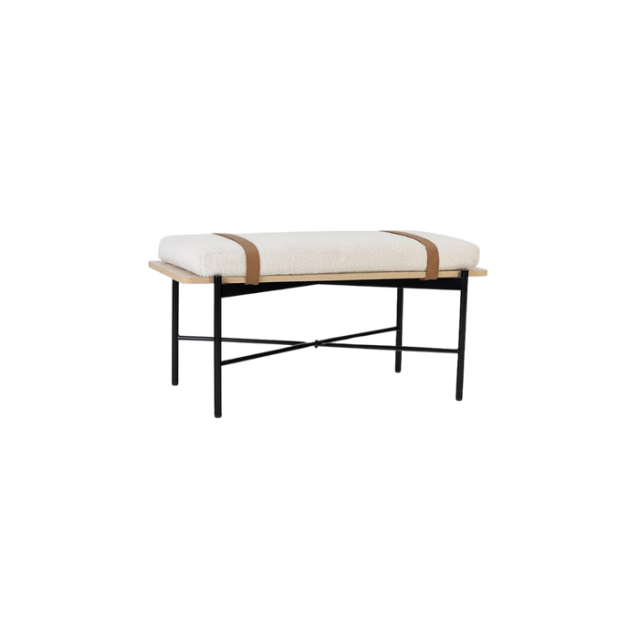 Nathan James Thatcher Entryway Bench with Cushion & Metal Legs