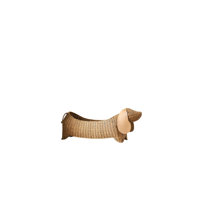 Dachshund Dog Woven Wicker Basket