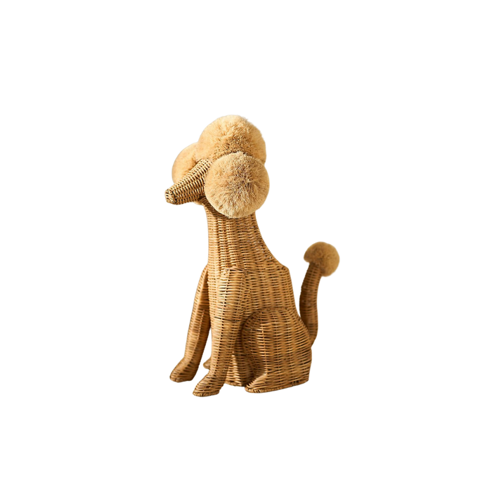 Poodle Dog Woven Wicker Basket