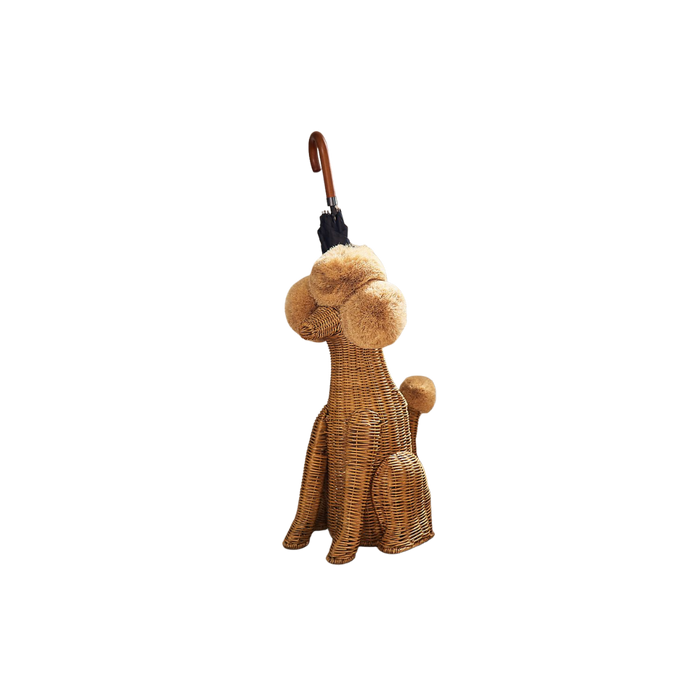 Poodle Dog Woven Wicker Umbrella Basket