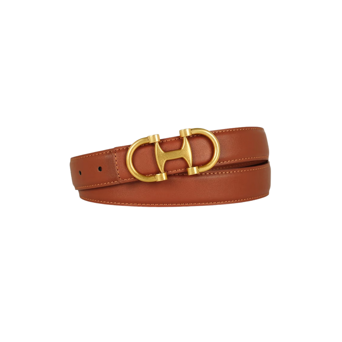 Women's Leather Belt with Buckle