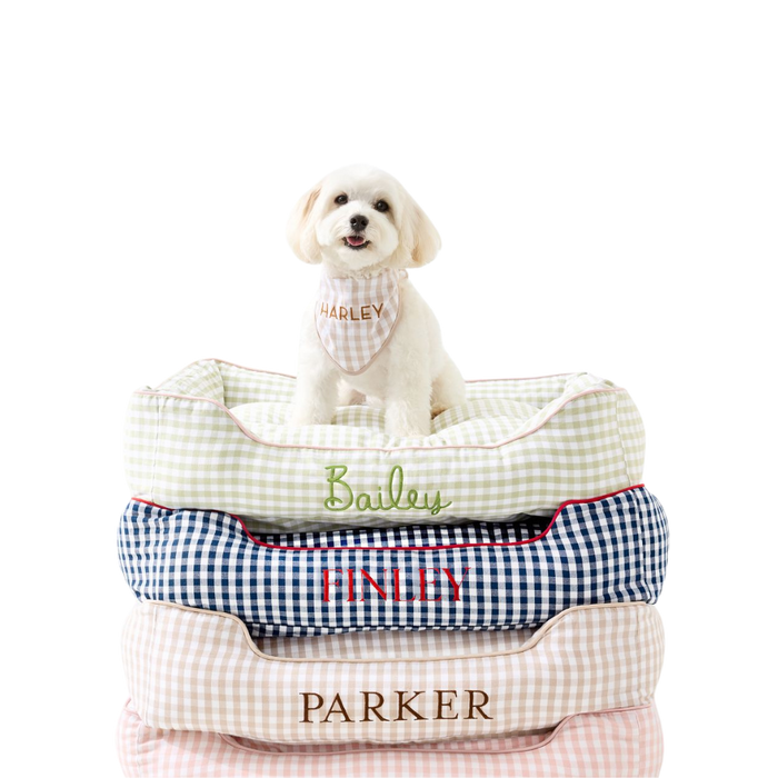 Gingham Deluxe Dog Bed Lounger