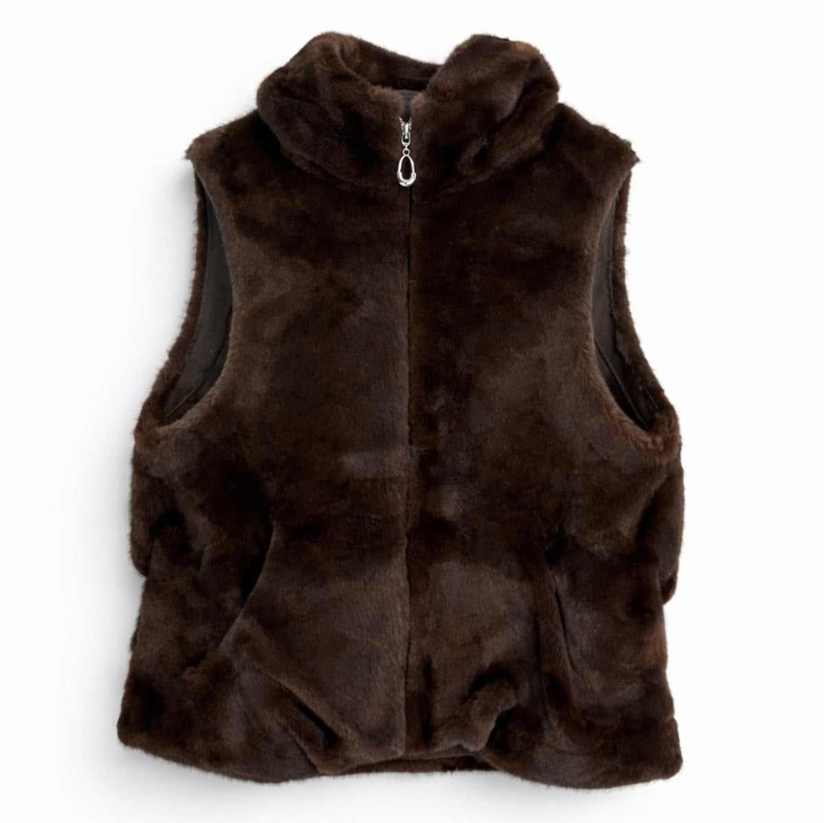 Real Feel Faux Mink Fur Hooded Vest