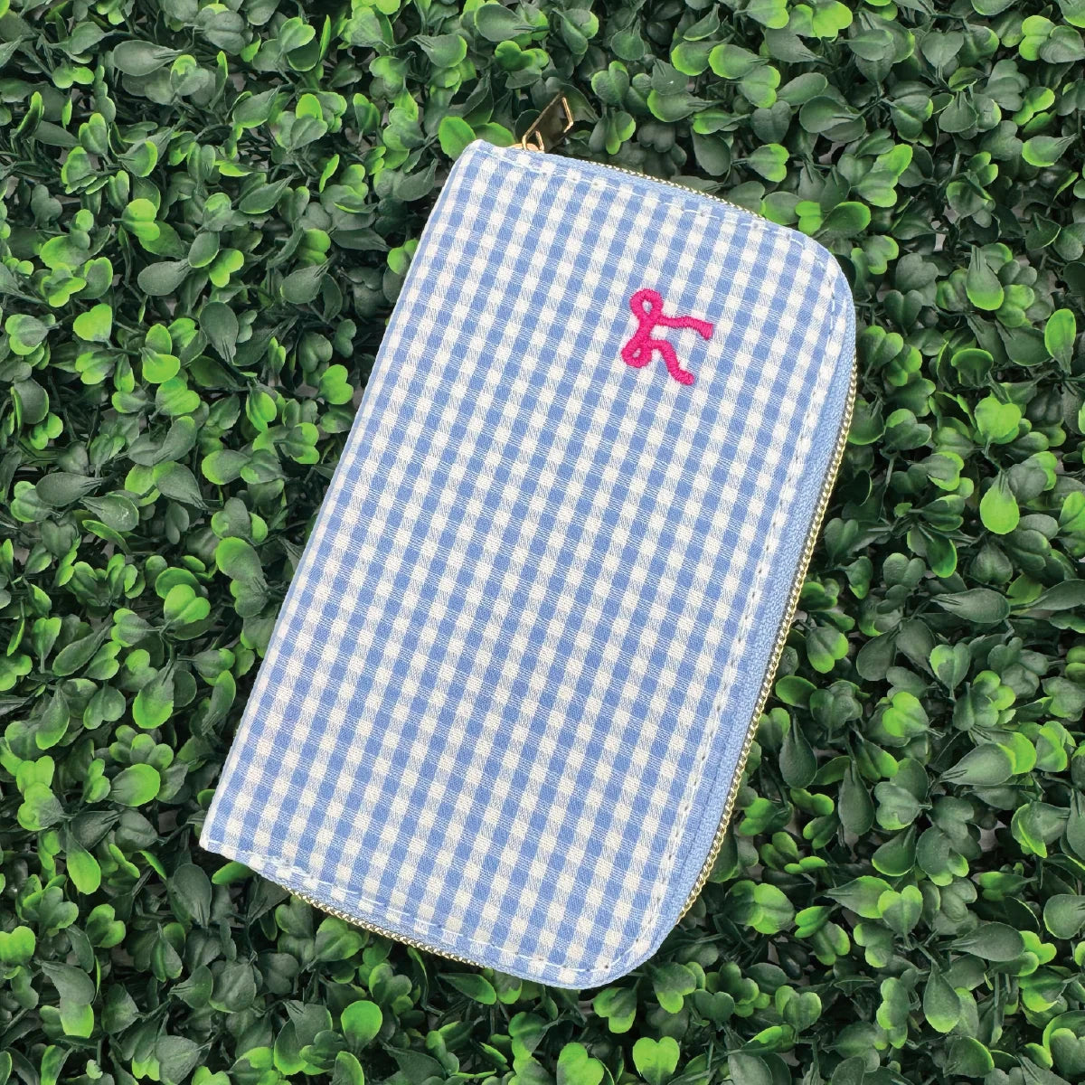 Simply Southern® Gingham Manicure and Brush Kit: Light Blue