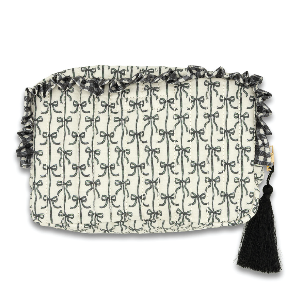 Simply Southern® Quilted Cosmo Bag: Black Bow