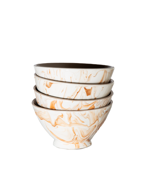 Marbled Terra Ramen Bowl - Set of 4
